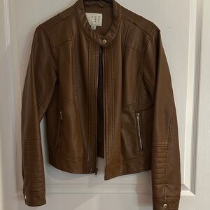 a new day Tan Leather Jacket